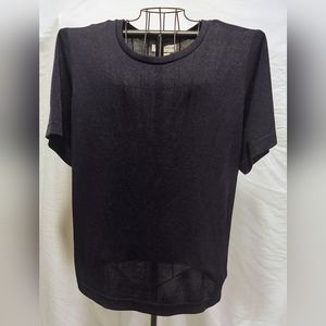 PLUS SIZE NAVY blue shirt sleeve blouse with lots of stretch. Size 3x EXCELLENT